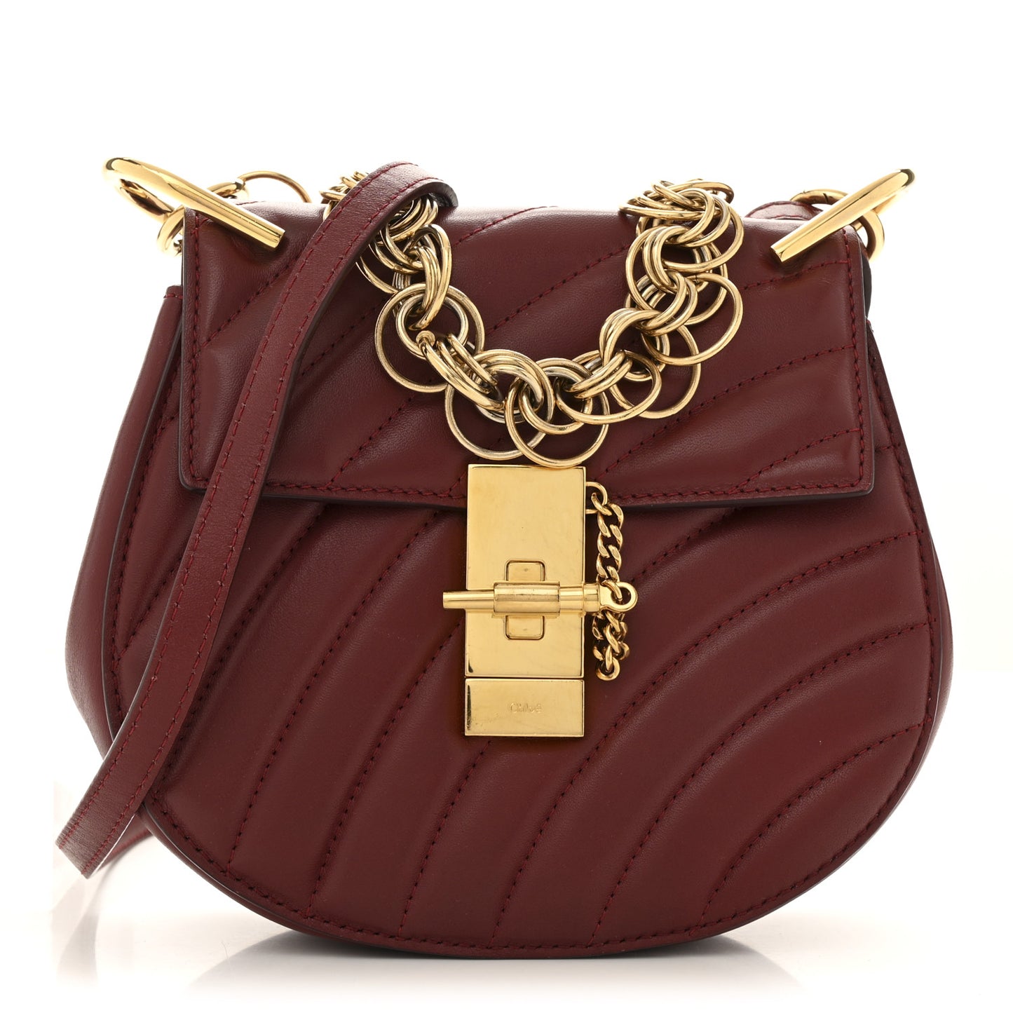 Calfskin Quilted Mini Drew Bijou Shoulder Bag Dahlia Red