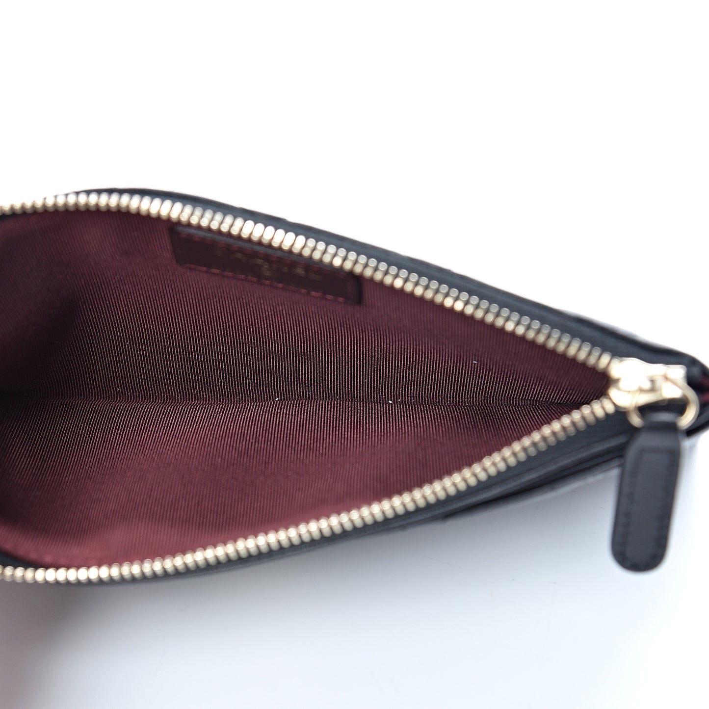 Lambskin Quilted Classic Zip Pouch Black