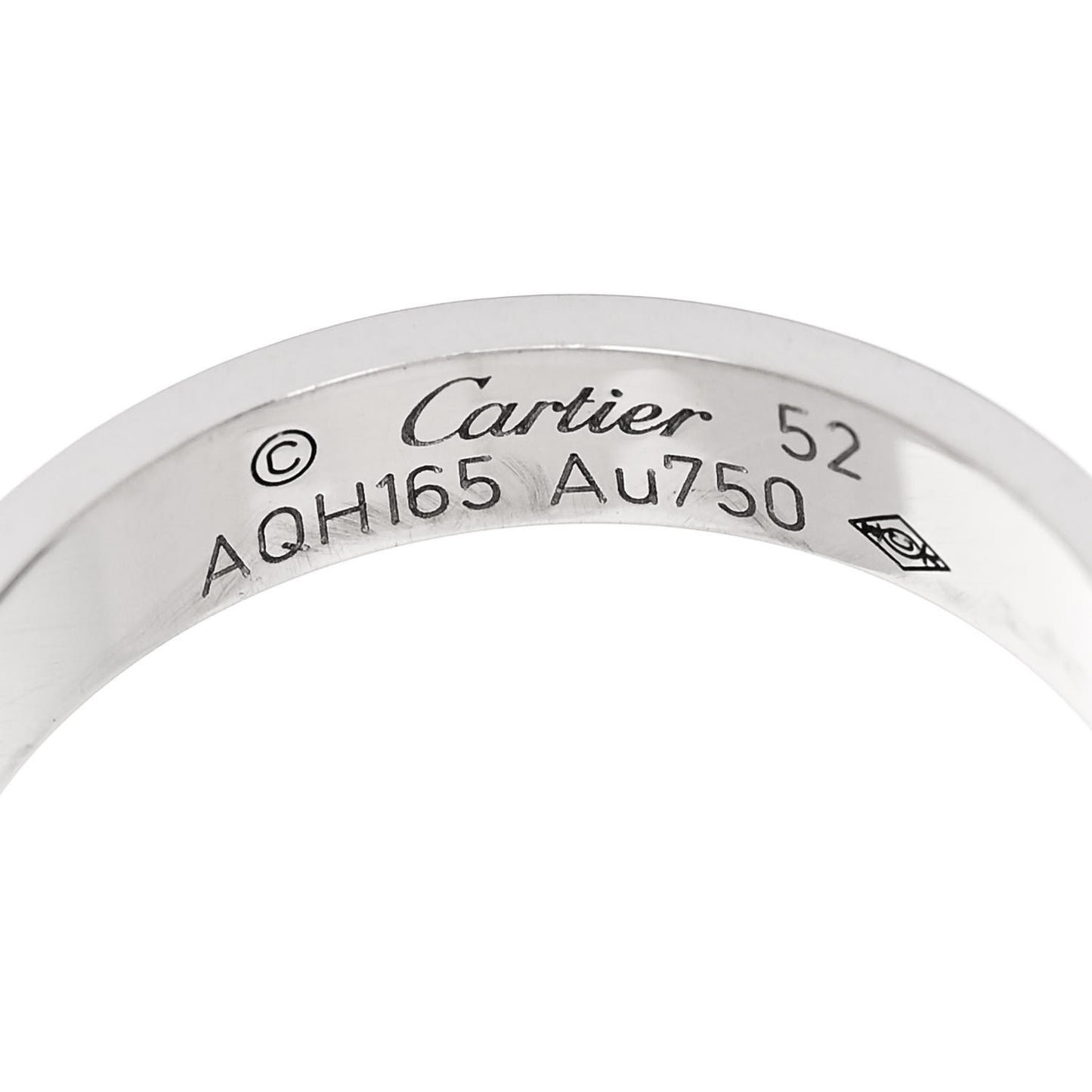 18K White Gold 3.5mm LOVE Wedding Band Ring 52 6