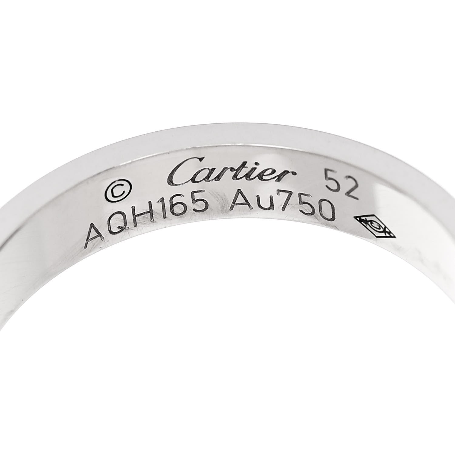 Cartier 18K White Gold 3.5mm LOVE Wedding Band Ring 52 6 4 of 4