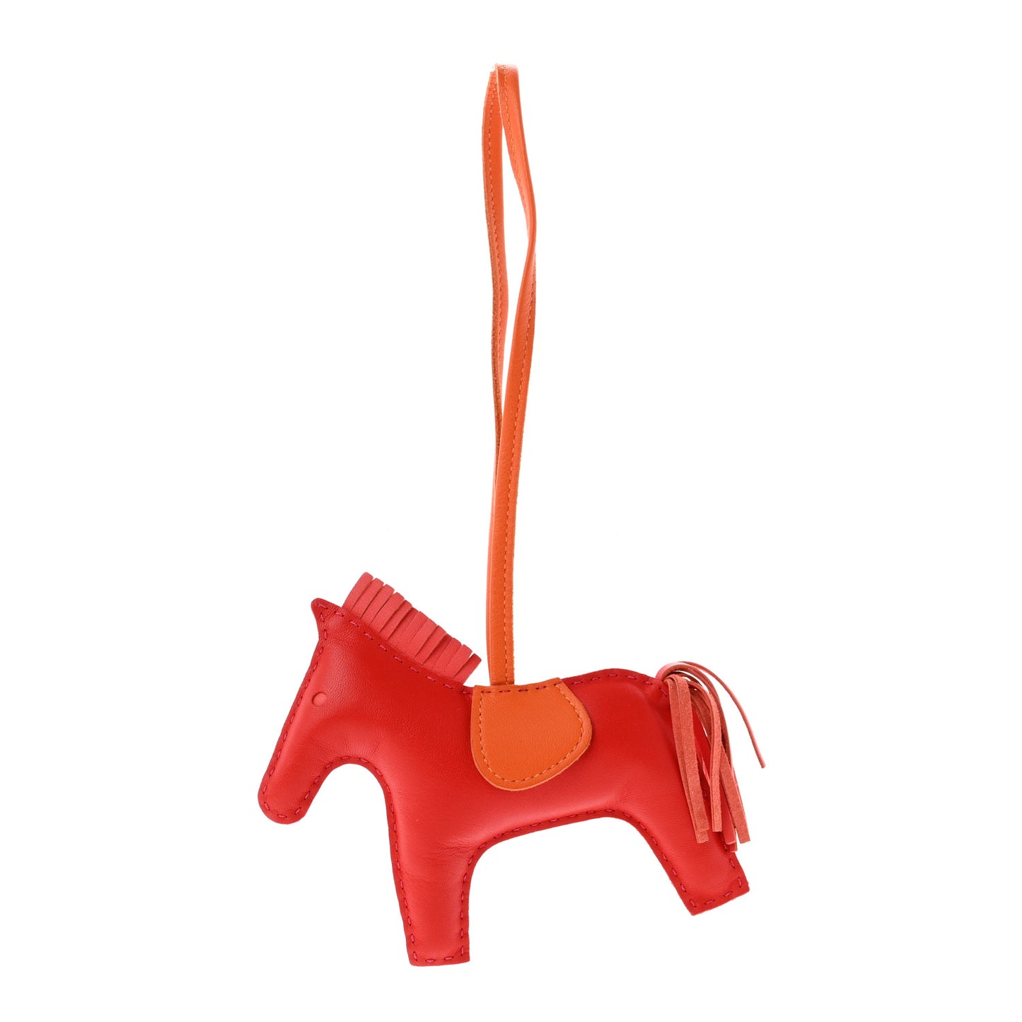 Milo Lambskin Grigri Rodeo Horse Bag Charm MM Rouge Rose Indien Jaipur Feu