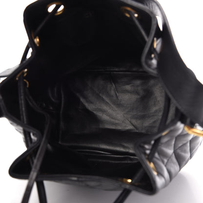 Chanel Lambskin Quilted Drawstring Shoulder Bag Black 5 of 10