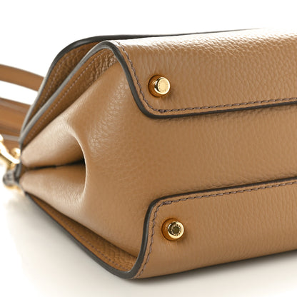 Dolce & Gabbana Calfskin Small Sicily Soft Satchel Brown 8 of 9