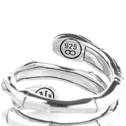 John Hardy Sterling Silver White Sapphire Bamboo Wrap Ring 52 6 5 of 6