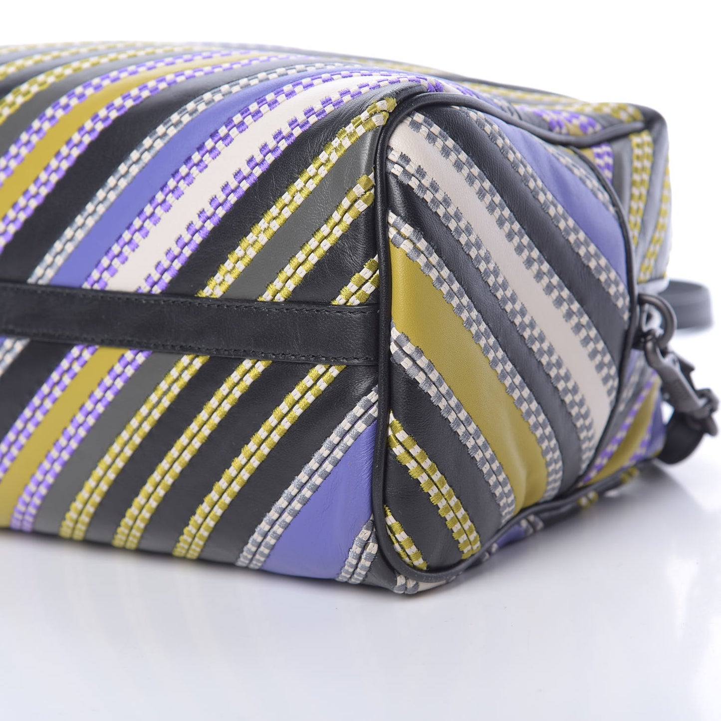Nappa Diagonal Stripe Boston Lavender Black Multi
