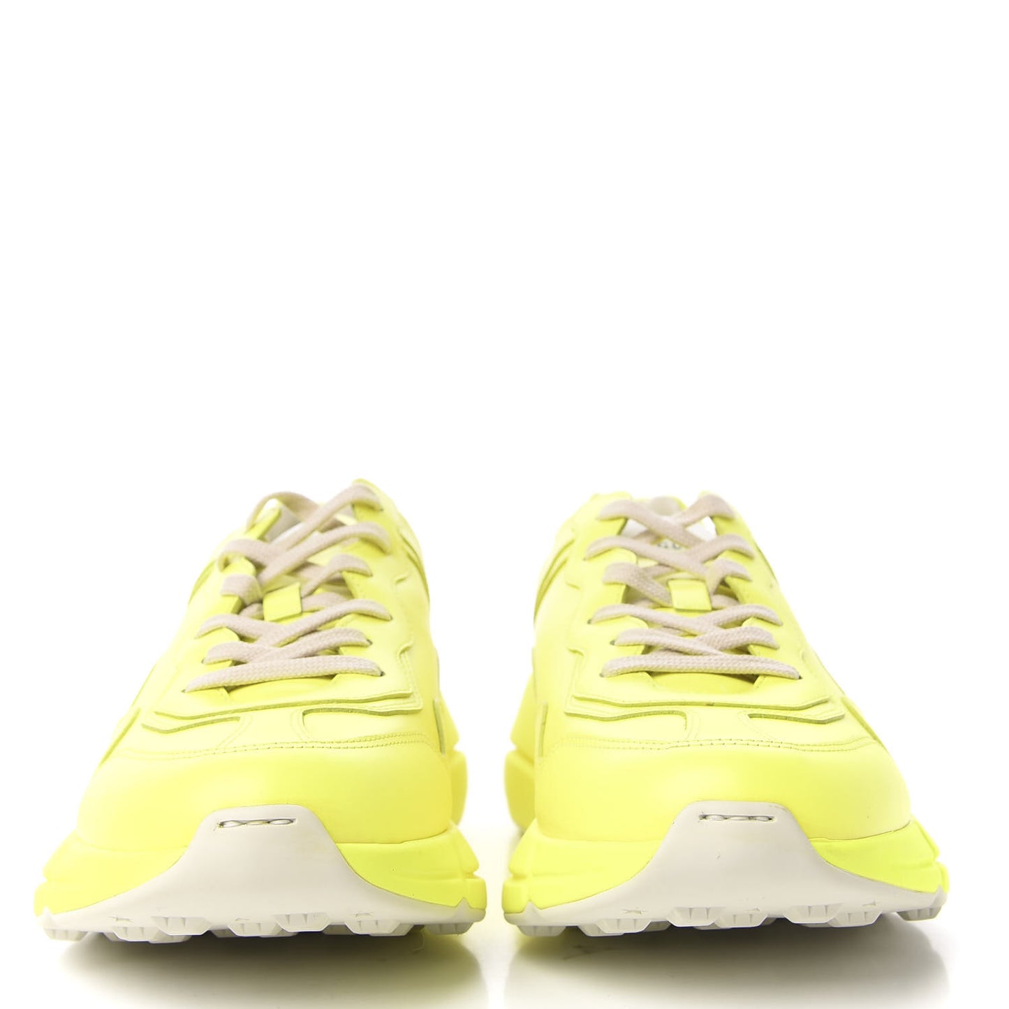 Calfskin Mens Rhyton Sneakers 9 Yellow Fluo