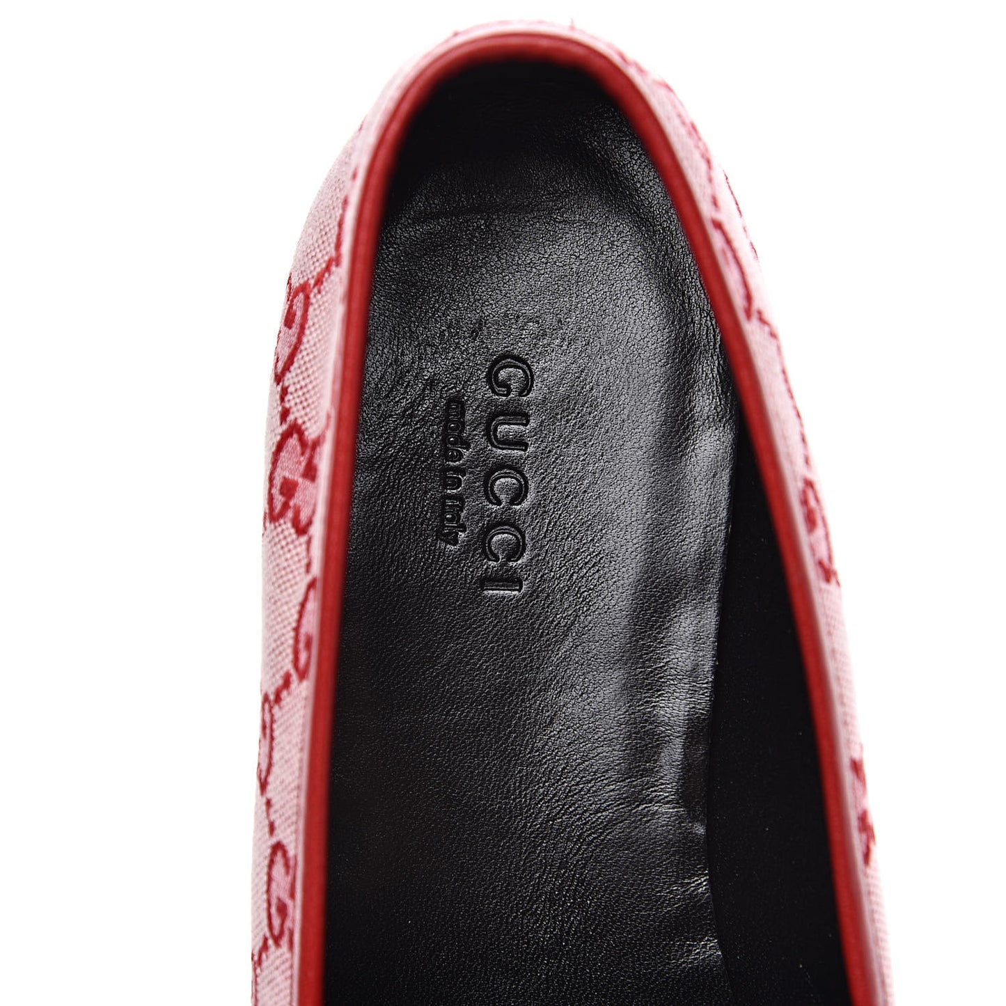 Canvas GG Monogram Horsebit Womens Jordaan Loafers 39 Gardenia Hibiscus Red