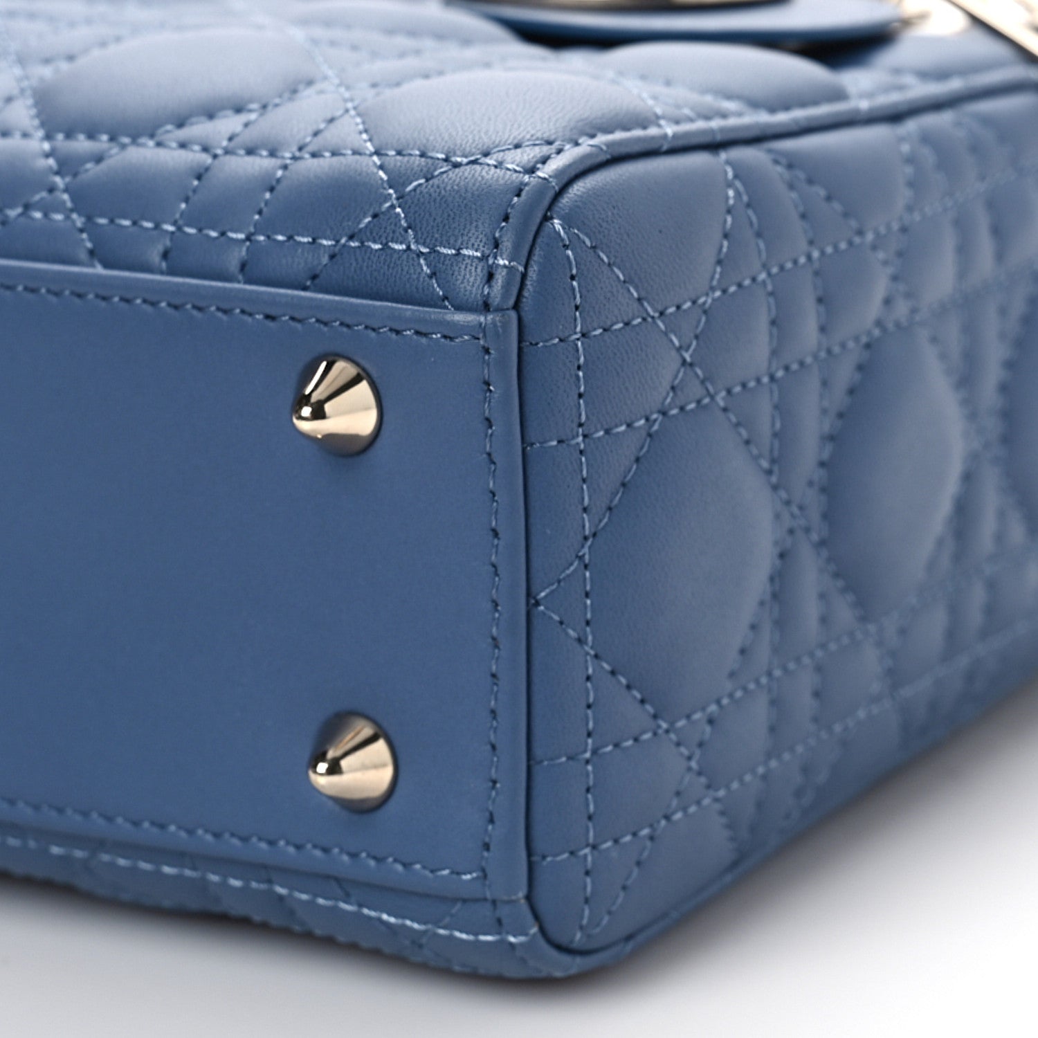 Christian Dior Lambskin Cannage Small My Lady Dior Blue Grey 6 of 7