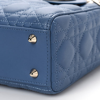 Christian Dior Lambskin Cannage Small My Lady Dior Blue Grey 6 of 7