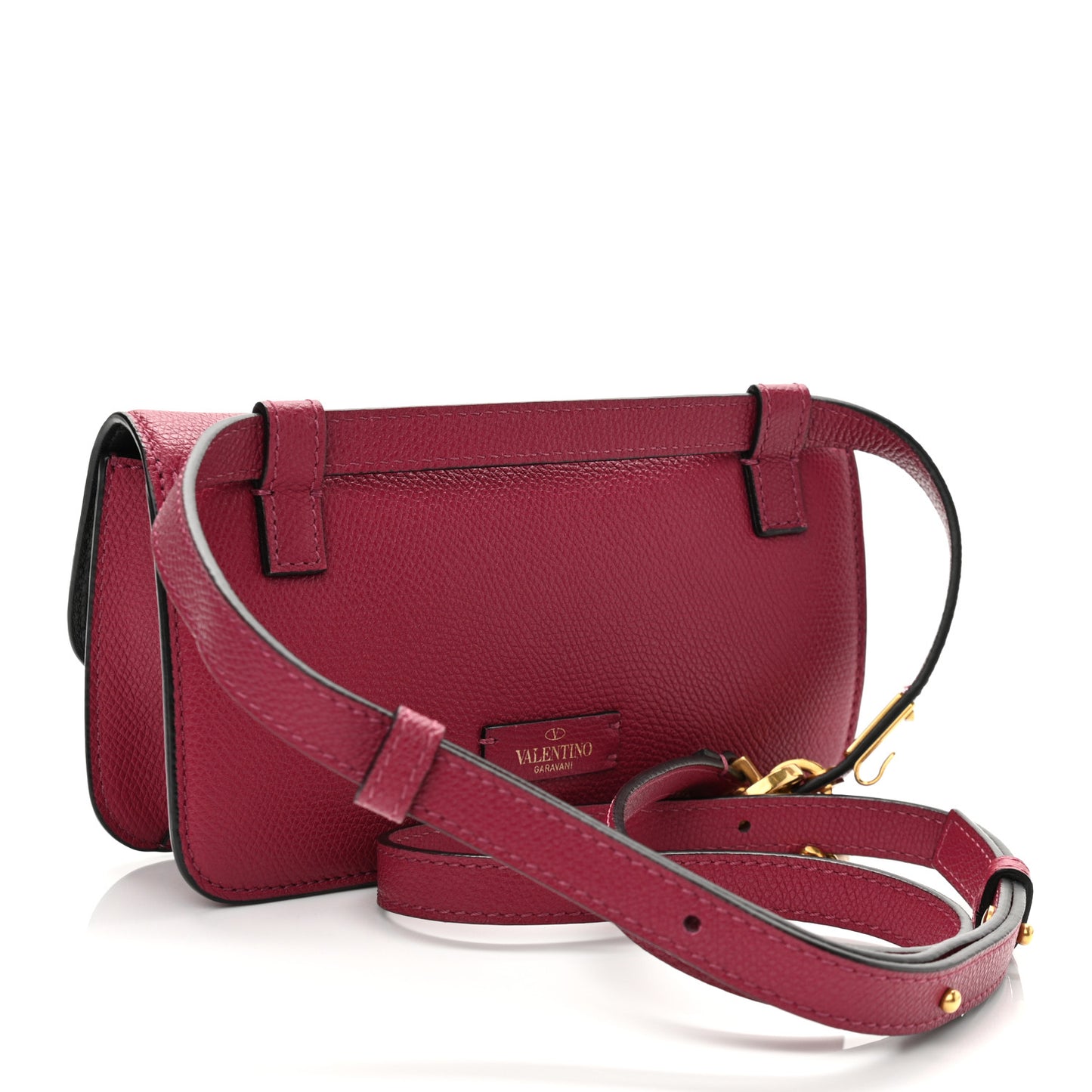 Grained Calfskin VSling Belt Bag Raspberry