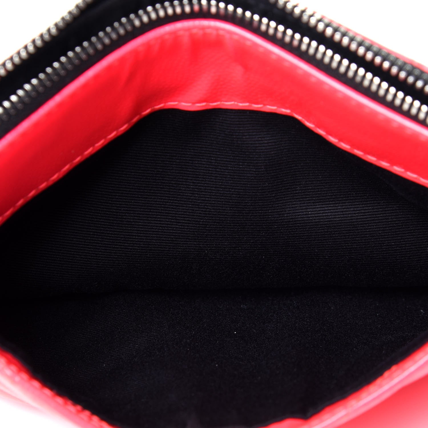 Saint Laurent Patent Grain De Poudre Matelasse Chevron Monogram Bill Pouch Neon Pink 10 of 15