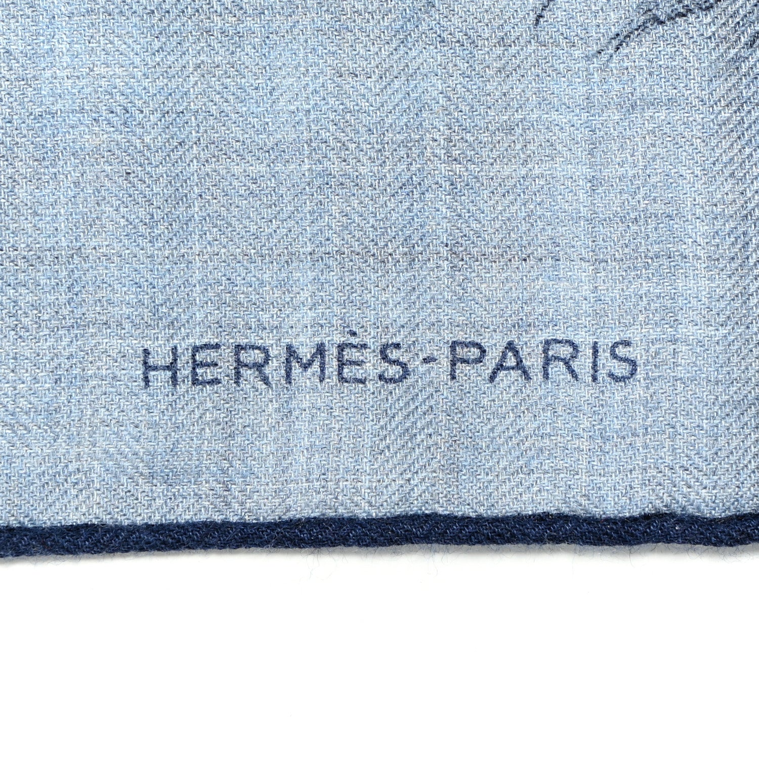 Hermes Cashmere Silk Les Ailes De Pegase Scarf 100 Bleu Chine Marine Vert 2 of 4