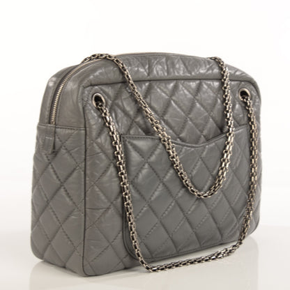 Chanel Aged Calfskin Quilted Large Reissue Camera Case Grey 3 of 7