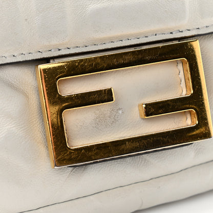 Fendi Nappa FF 1974 Embossed Mini Baguette White 7 of 16