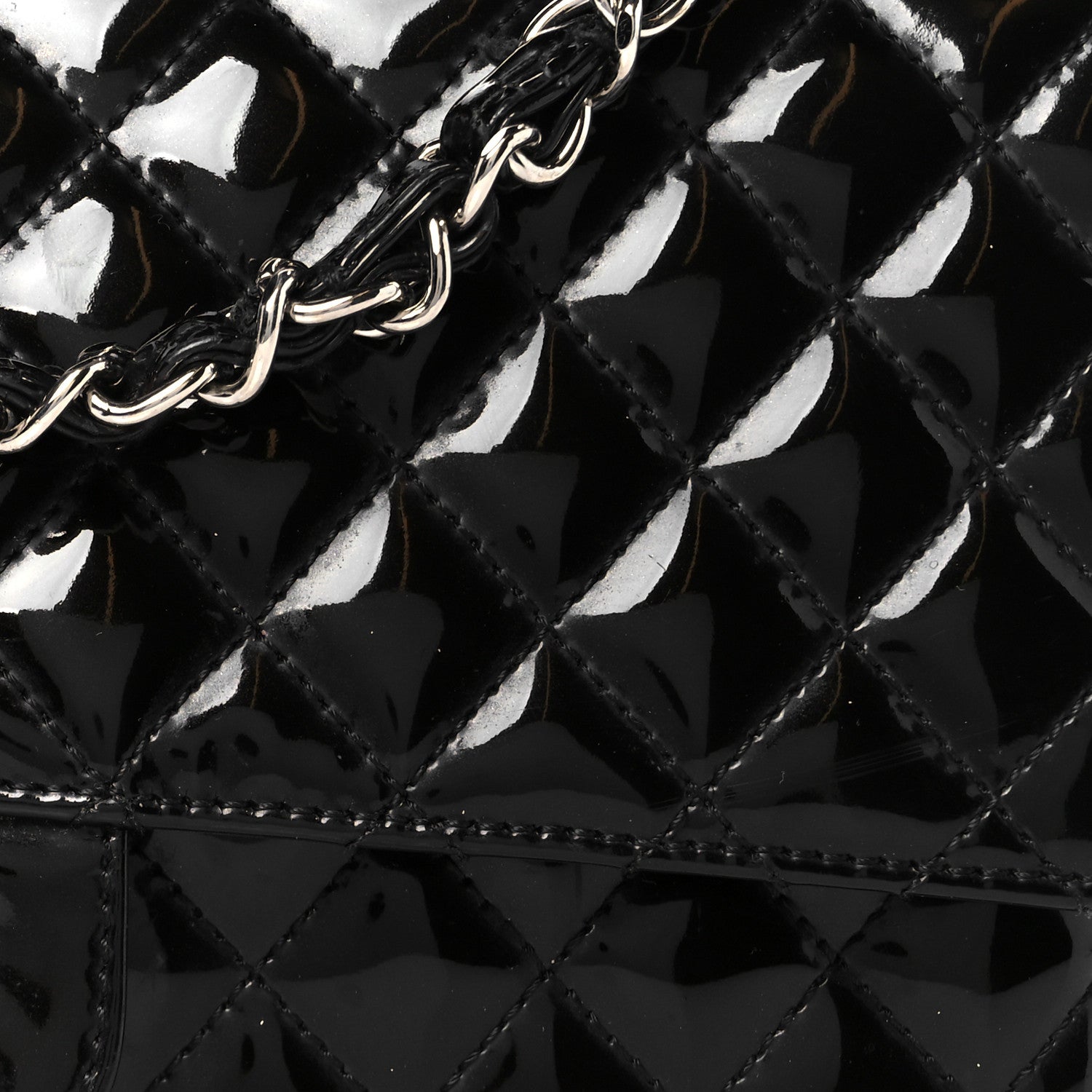 Chanel Patent Quilted Secret Label Medium Flap Black 9 of 12
