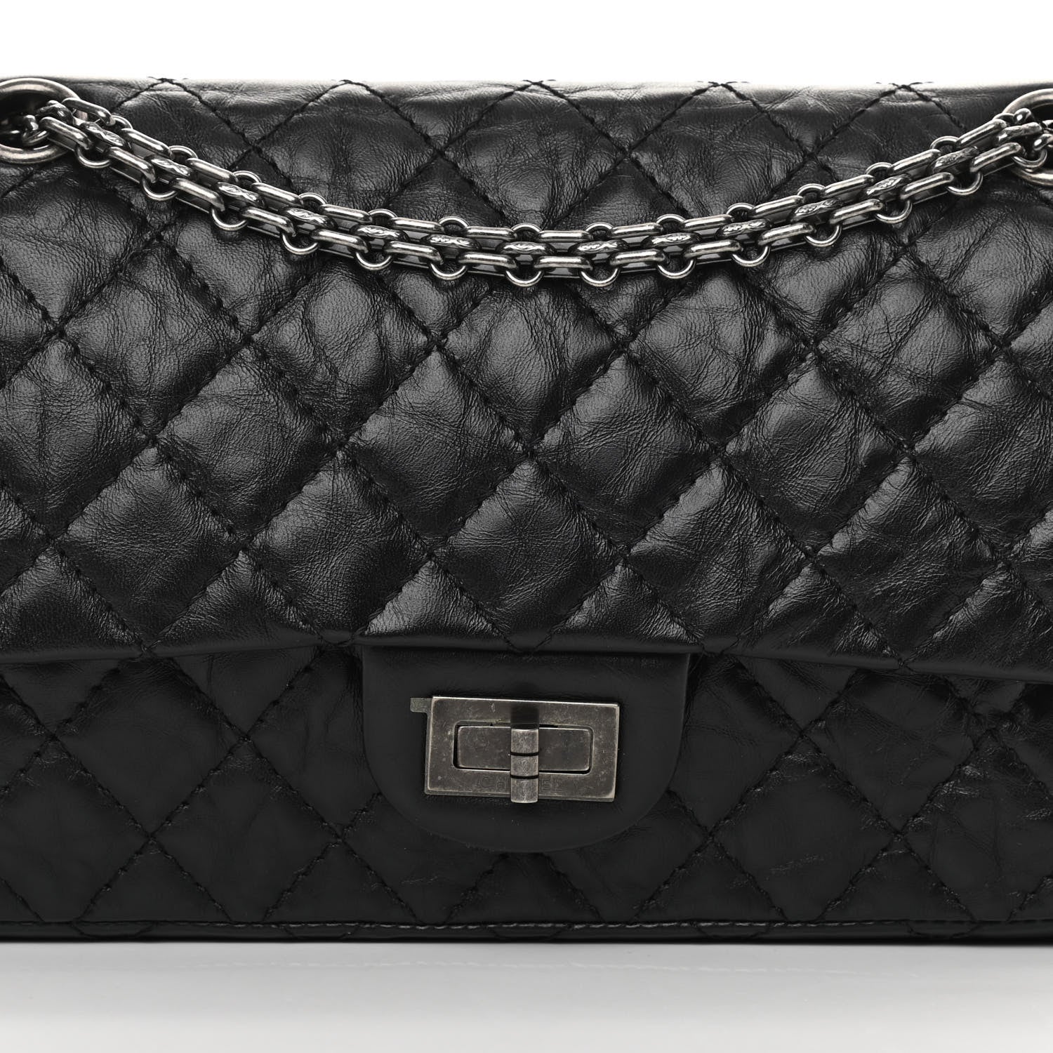 Chanel Aged Calfskin Quilted 2.55 Reissue 225 Flap Black 8 of 13