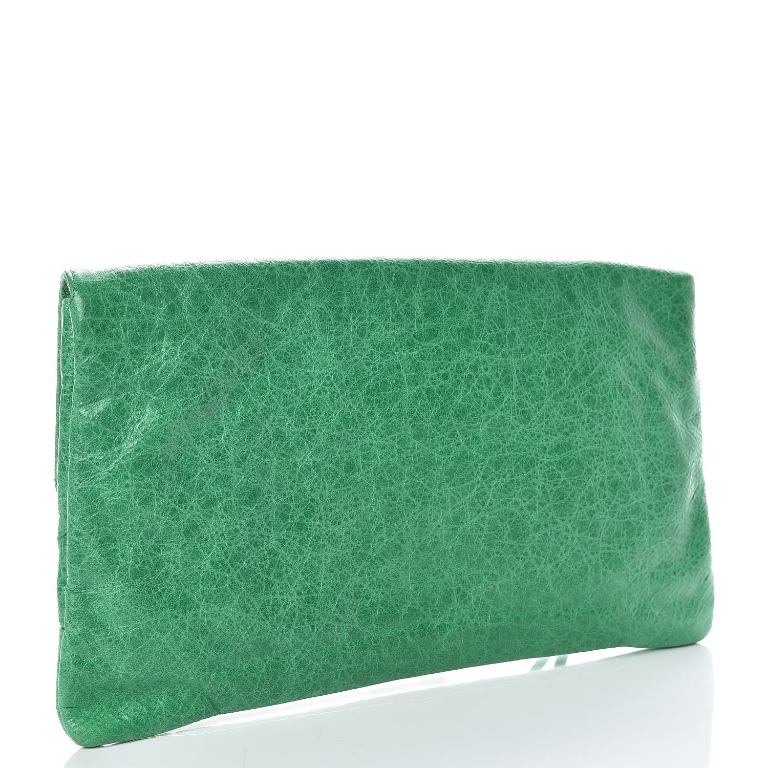 Balenciaga Agneau Classic Hardware Envelope Clutch Vert Poker 4 of 10