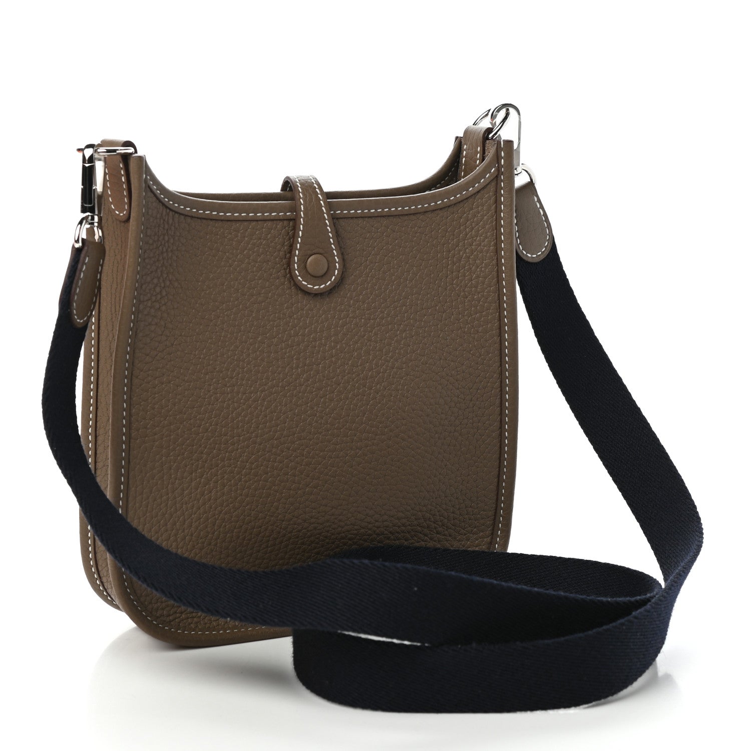 Hermes Taurillon Clemence Amazone Evelyne TPM Etoupe Bleu Indigo 3 of 11