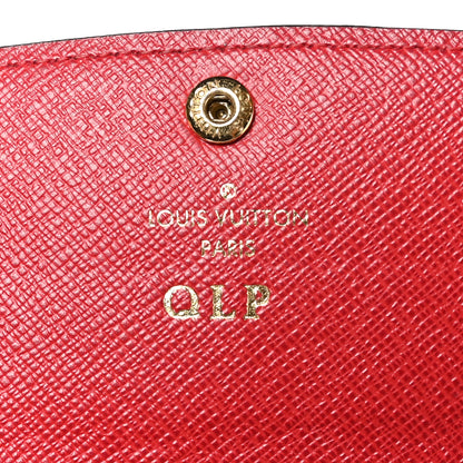 Louis Vuitton Damier Ebene Emilie Wallet Red 6 of 10