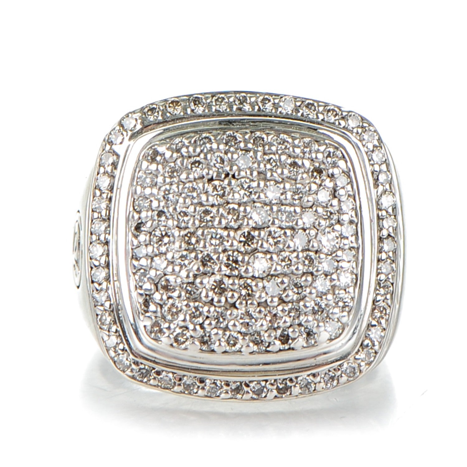 David Yurman Sterling Silver Diamond 17mm Albion Pave Statement Ring 54 7 1 of 4