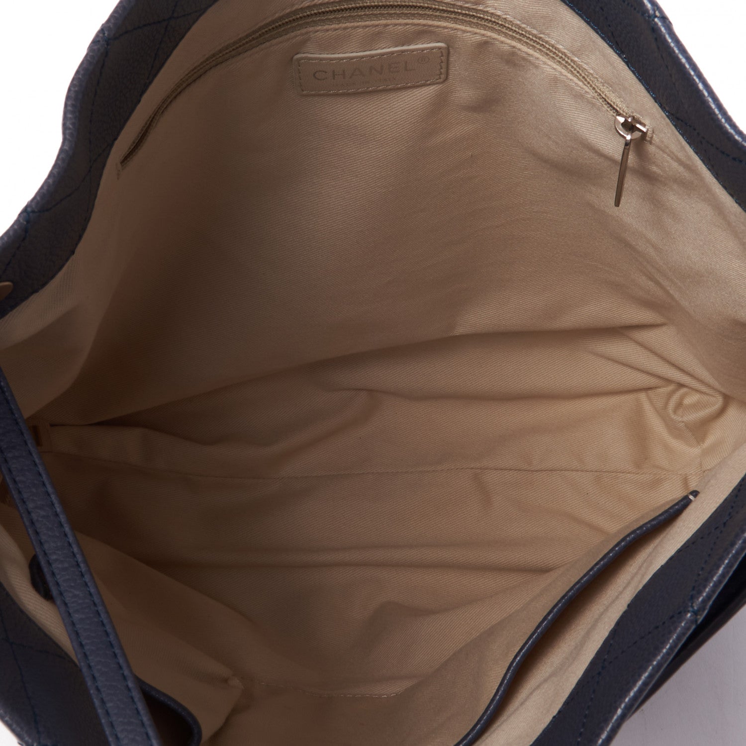 Chanel Caviar Stitched Medium CC Pocket Hobo Blue 6 of 9