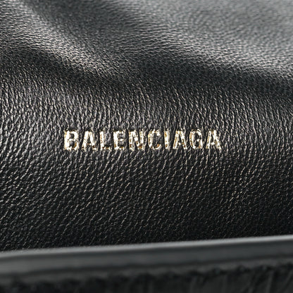 Balenciaga Calfskin Crocodile Embossed Medium Crush Pochette Clutch Black 6 of 10