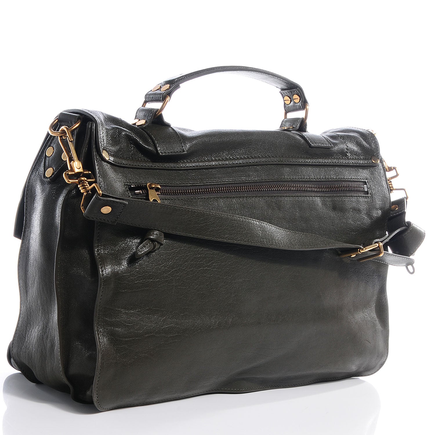 Proenza Schouler Lambskin PS1 Large Satchel Military 3 of 8