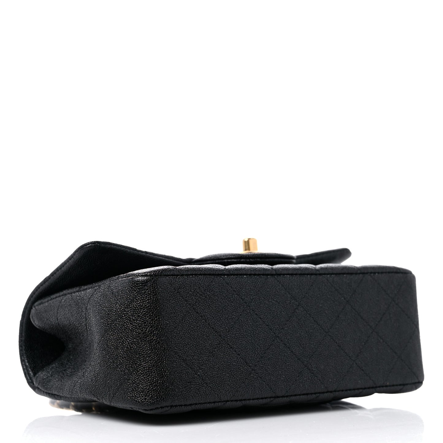 Caviar Quilted Mini Top Handle Rectangular Flap Black