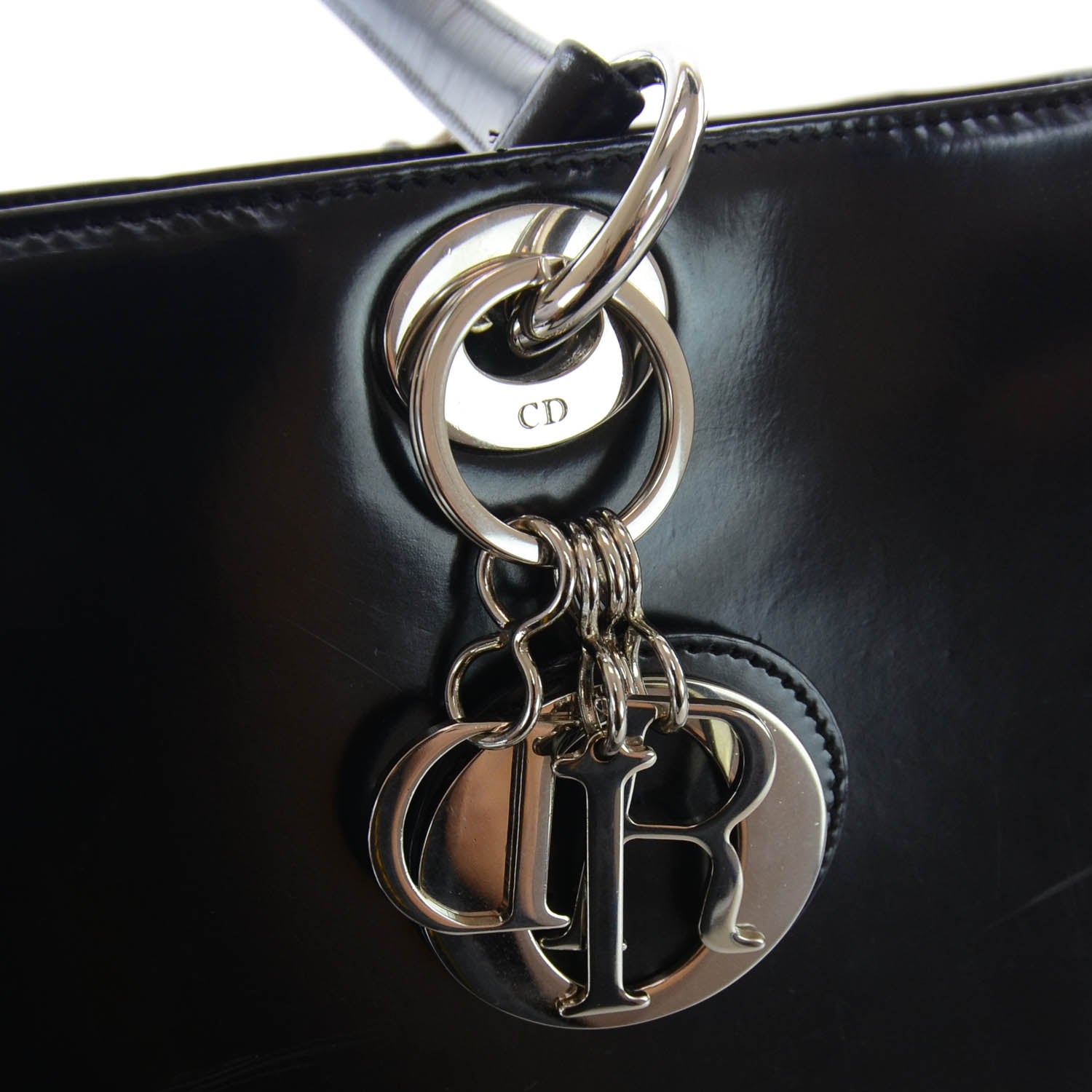 Christian Dior CHRISTIAN DIOR Patent Lady Dior Shoulder Bag Black 6 of 10