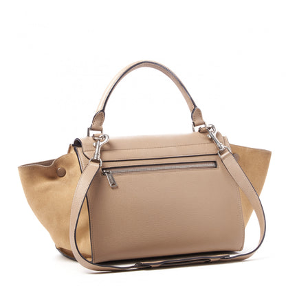 Celine Drummed Calfskin Suede Medium Trapeze Dune 2 of 9