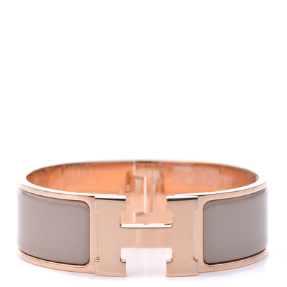 Hermes Enamel Wide Clic Clac H Bracelet GM Marron Glace 1 of 5