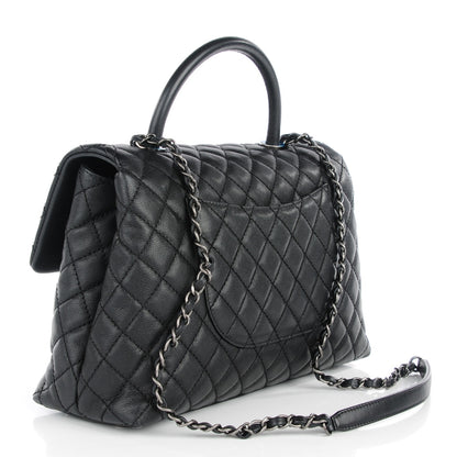 Chanel Caviar Quilted Medium Coco Handle Flap Black 3 of 8