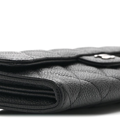 Chanel Caviar Quilted Large Gusset Flap Wallet Black 9 of 10