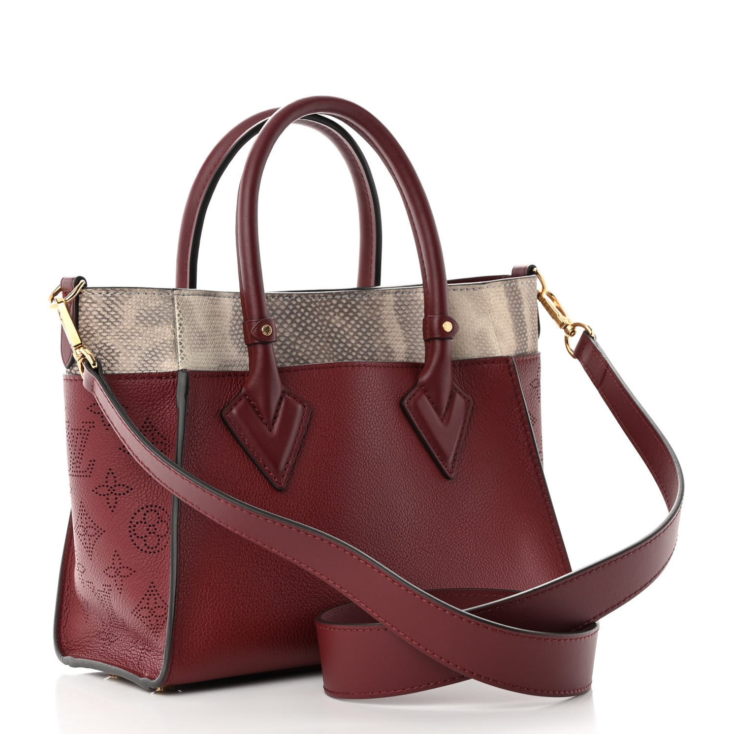 Calfskin Karung Snakeskin Mahina On My Side PM Griotte Red
