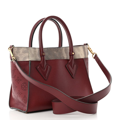 Louis Vuitton Calfskin Karung Snakeskin Mahina On My Side PM Griotte Red 3 of 9