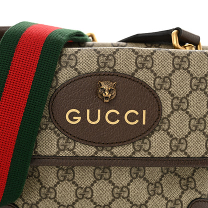 Gucci GG Supreme Monogram Web Small Neo Vintage Double Flap Messenger Bag Beige New Acero 8 of 12