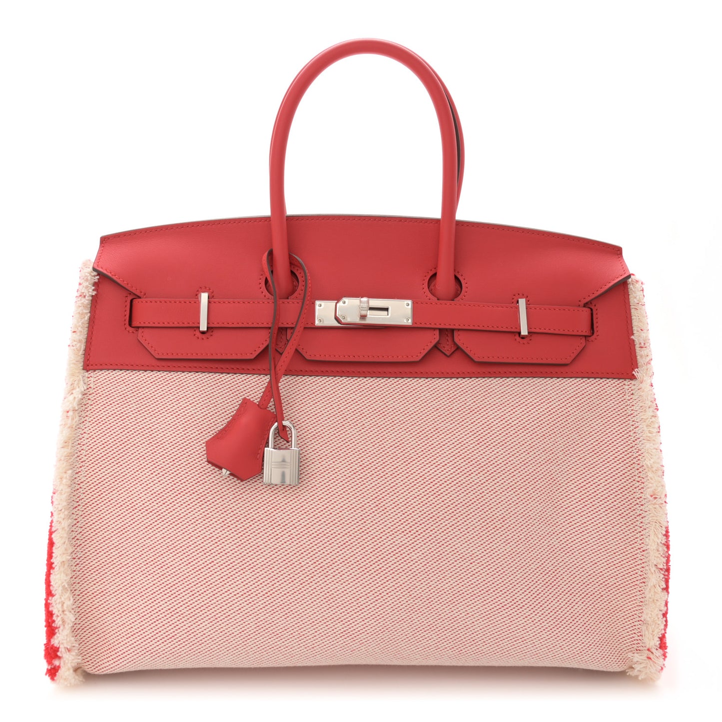 Swift Twill H Fray Fray Birkin 35 Rouge de Coeur Ecru