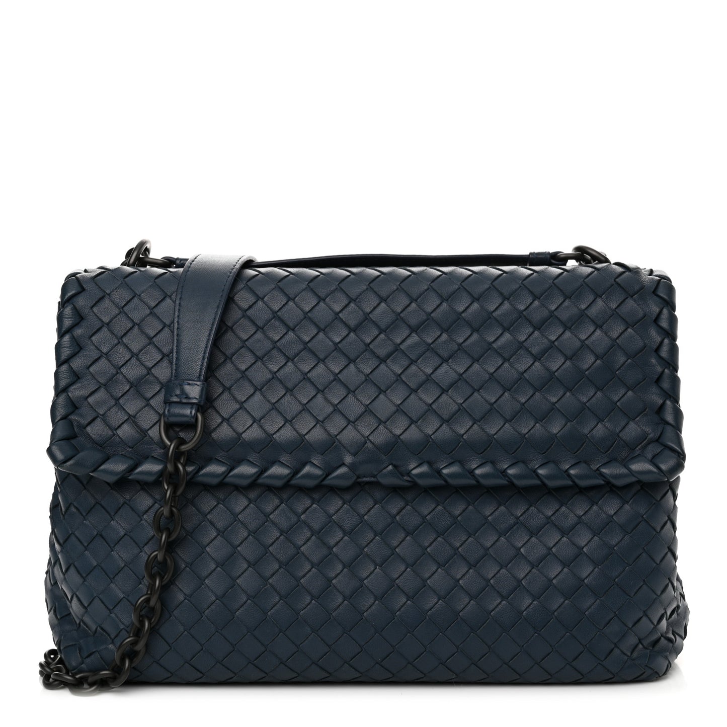 Nappa Intrecciato Medium Olimpia Shoulder Bag Denim