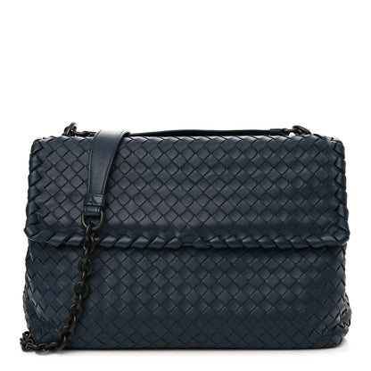 Bottega Veneta Nappa Intrecciato Medium Olimpia Shoulder Bag Denim 1 of 15