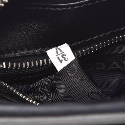 Prada City Calfskin Racing Logo Camera Bag Black Fuxia 7 of 8