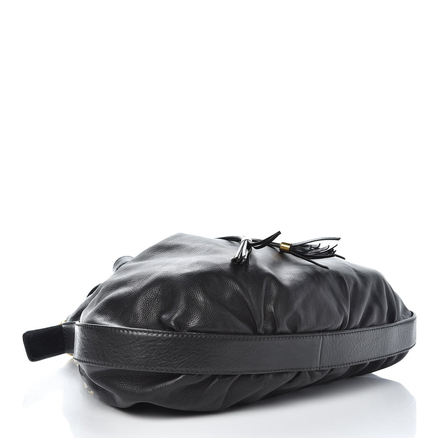 Pebbled Calfskin Medium Interlocking Icon Shoulder Bag Black