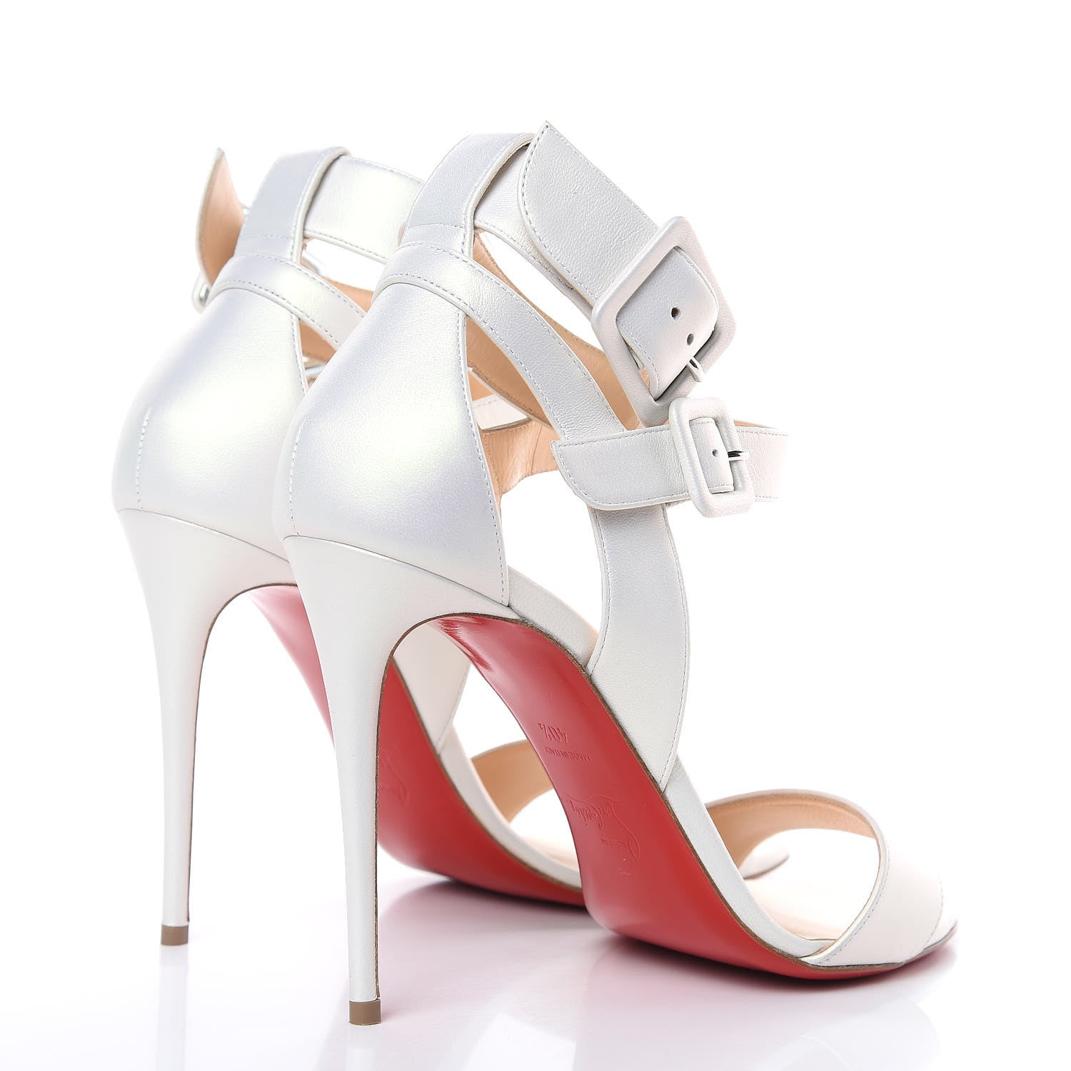 Christian Louboutin Nappa Multipot 100 Sandals 40.5 Snow White 4 of 8