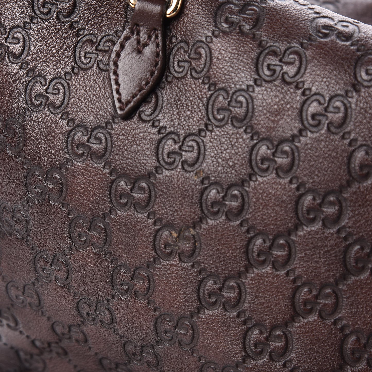 Guccissima Large Bree Foldover Tote Chocolate