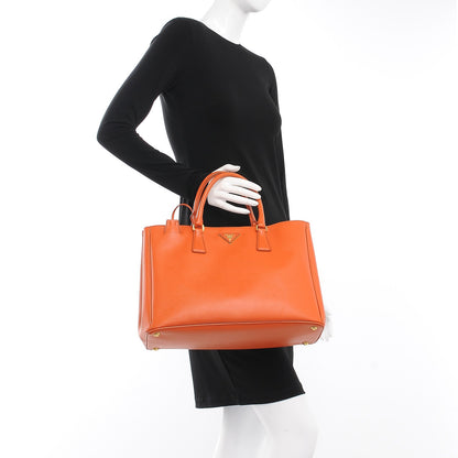Prada Saffiano Lux Large Tote Papaya 2 of 9