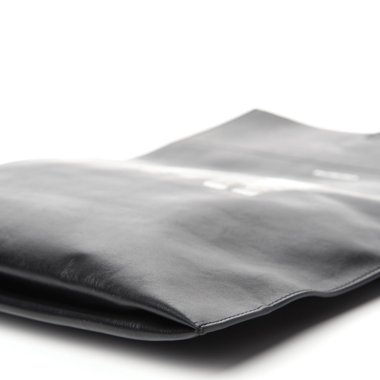 Balenciaga Calfskin Printed Kitten Plastic Bag Shopper S Black 8 of 9