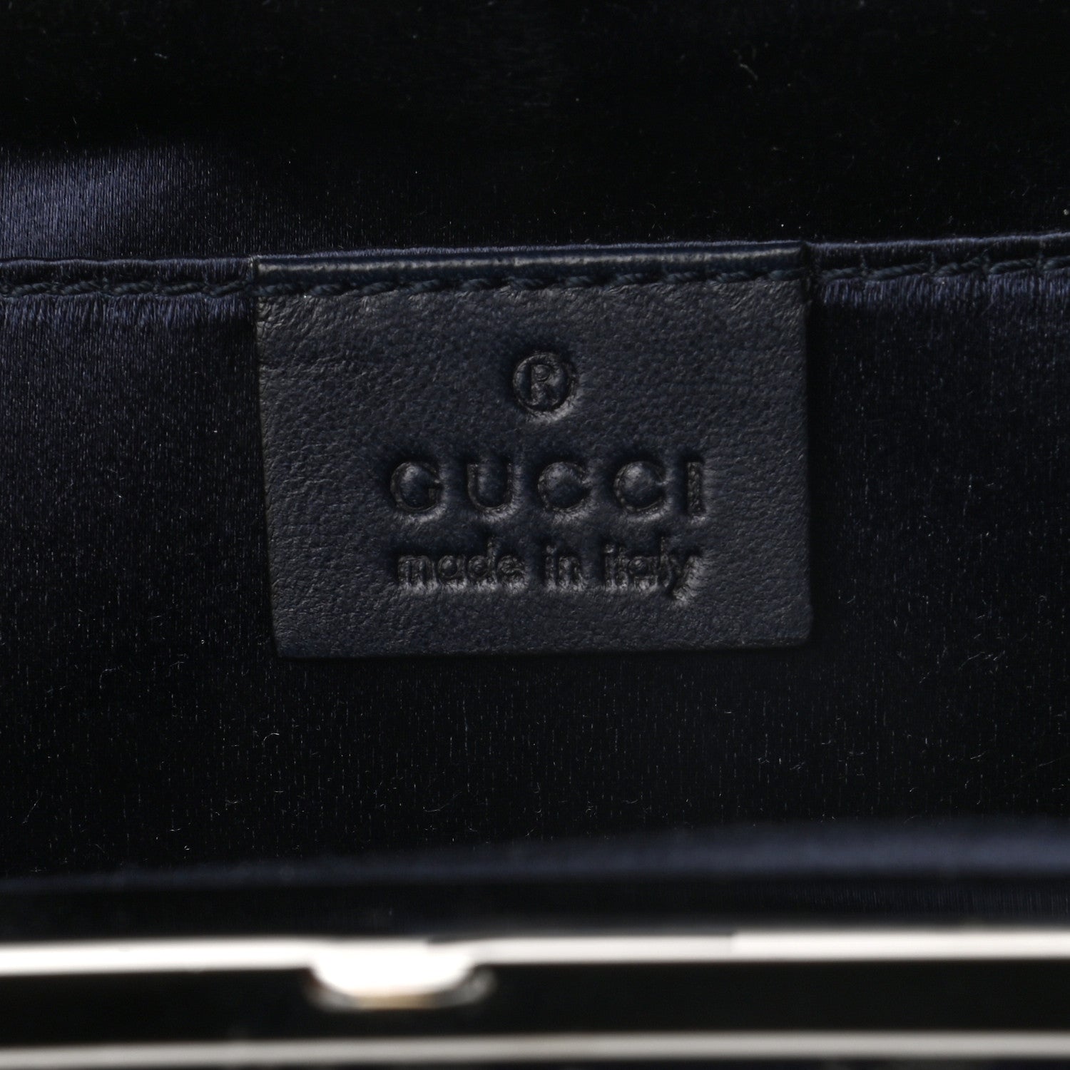 Gucci Velvet Embellished Frame Evening Clutch Blue 6 of 7