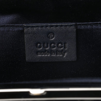 Gucci Velvet Embellished Frame Evening Clutch Blue 6 of 7