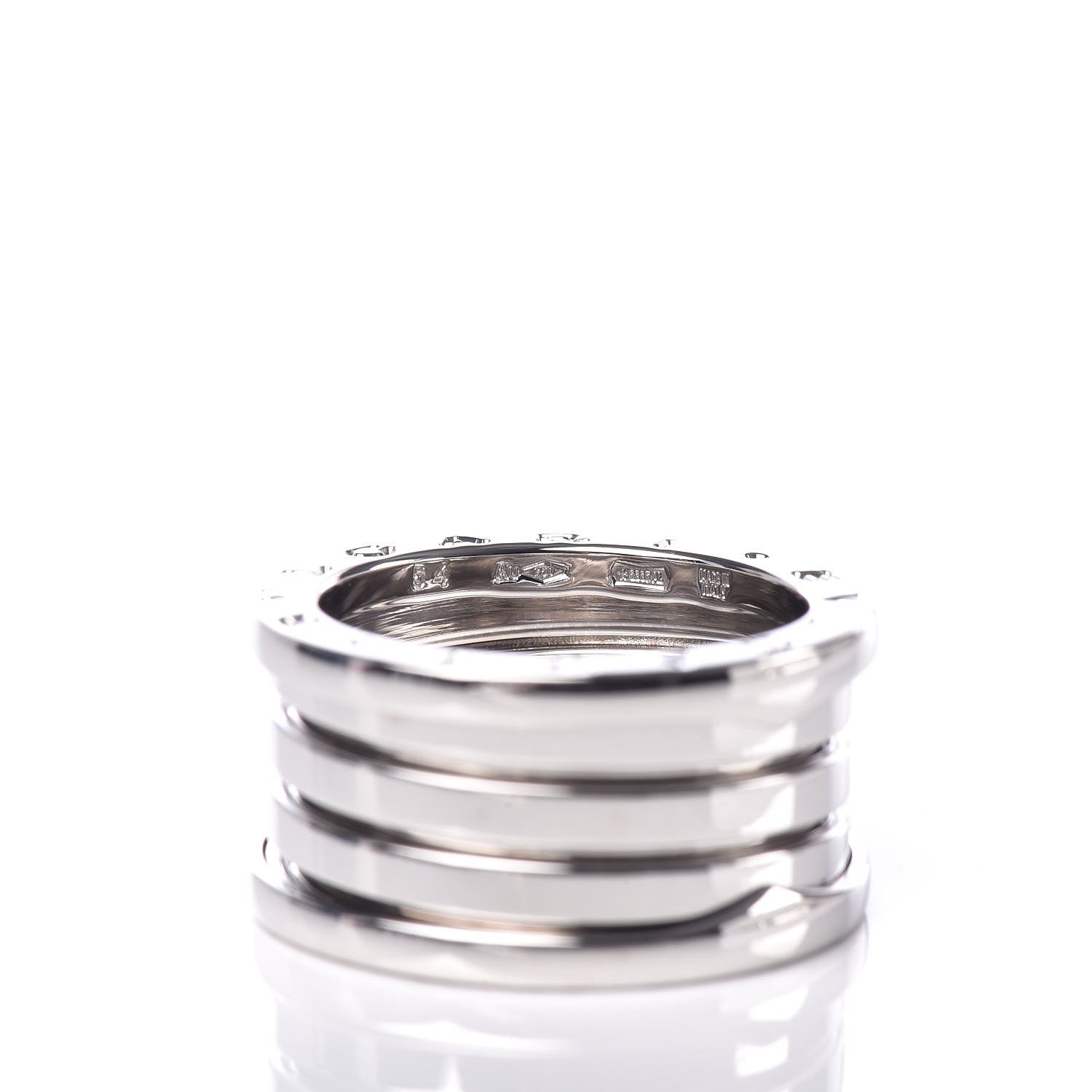 Bulgari 18K White Gold B.Zero1 Four-Band Ring 54 6.75 5 of 5