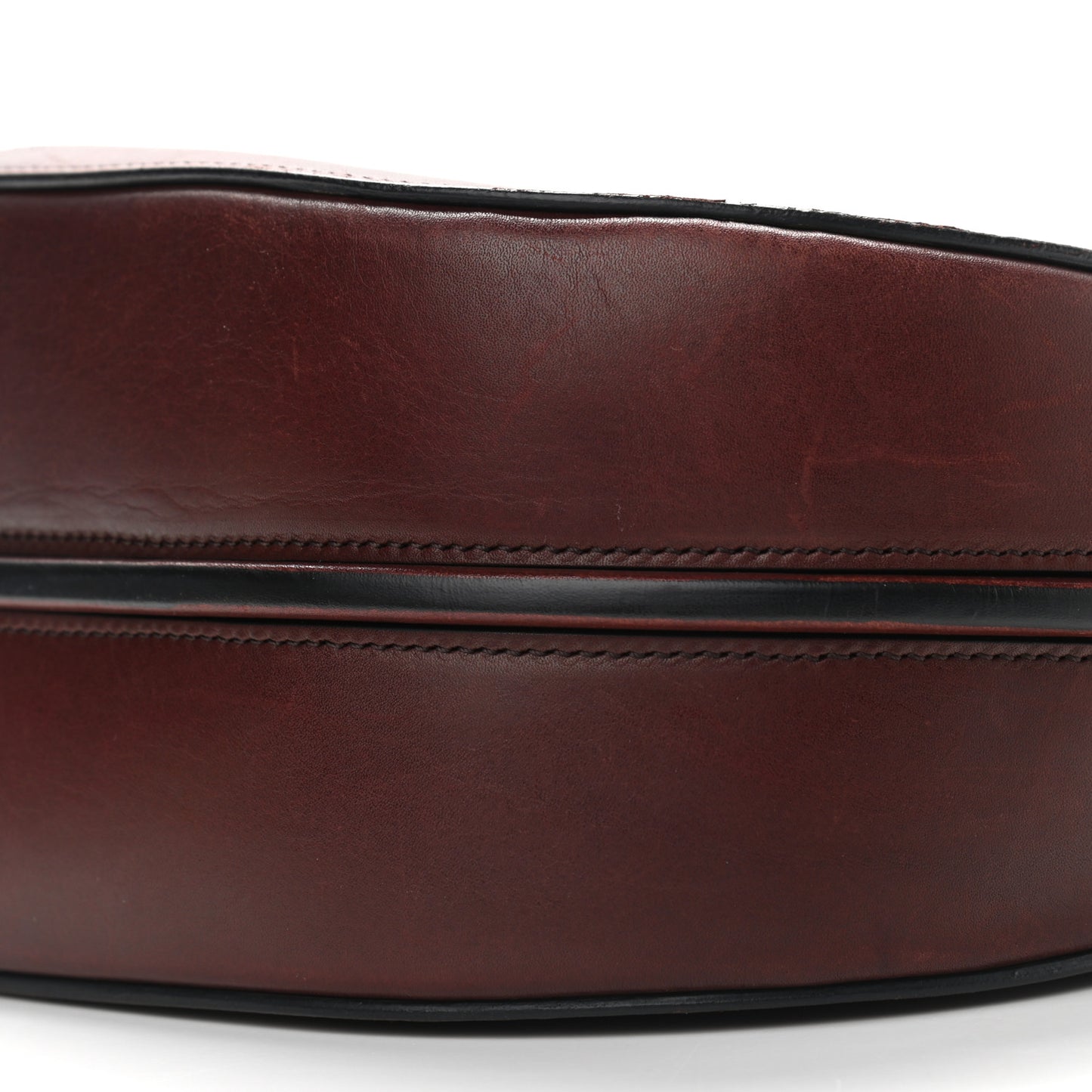 Natural Calfskin Medium Trotteur Burgundy