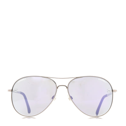 Chanel Polarized CC Aviator Sunglasses 4189-T-Q Purple 2 of 8
